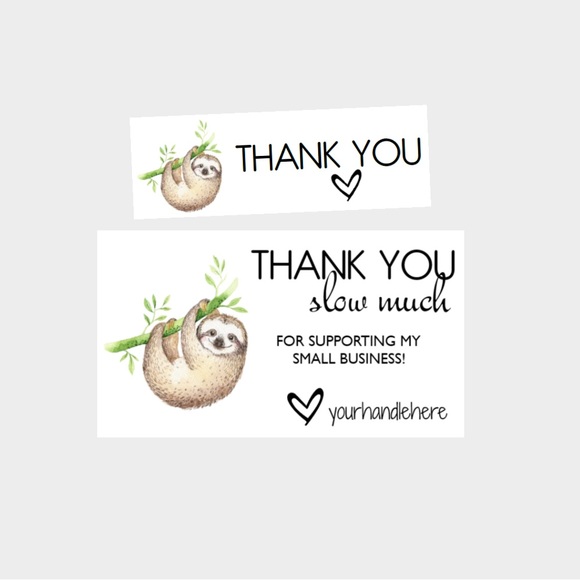 57. Adorable Sloth Personalized Package Inserts | Stickers Bundle - Picture 1 of 4